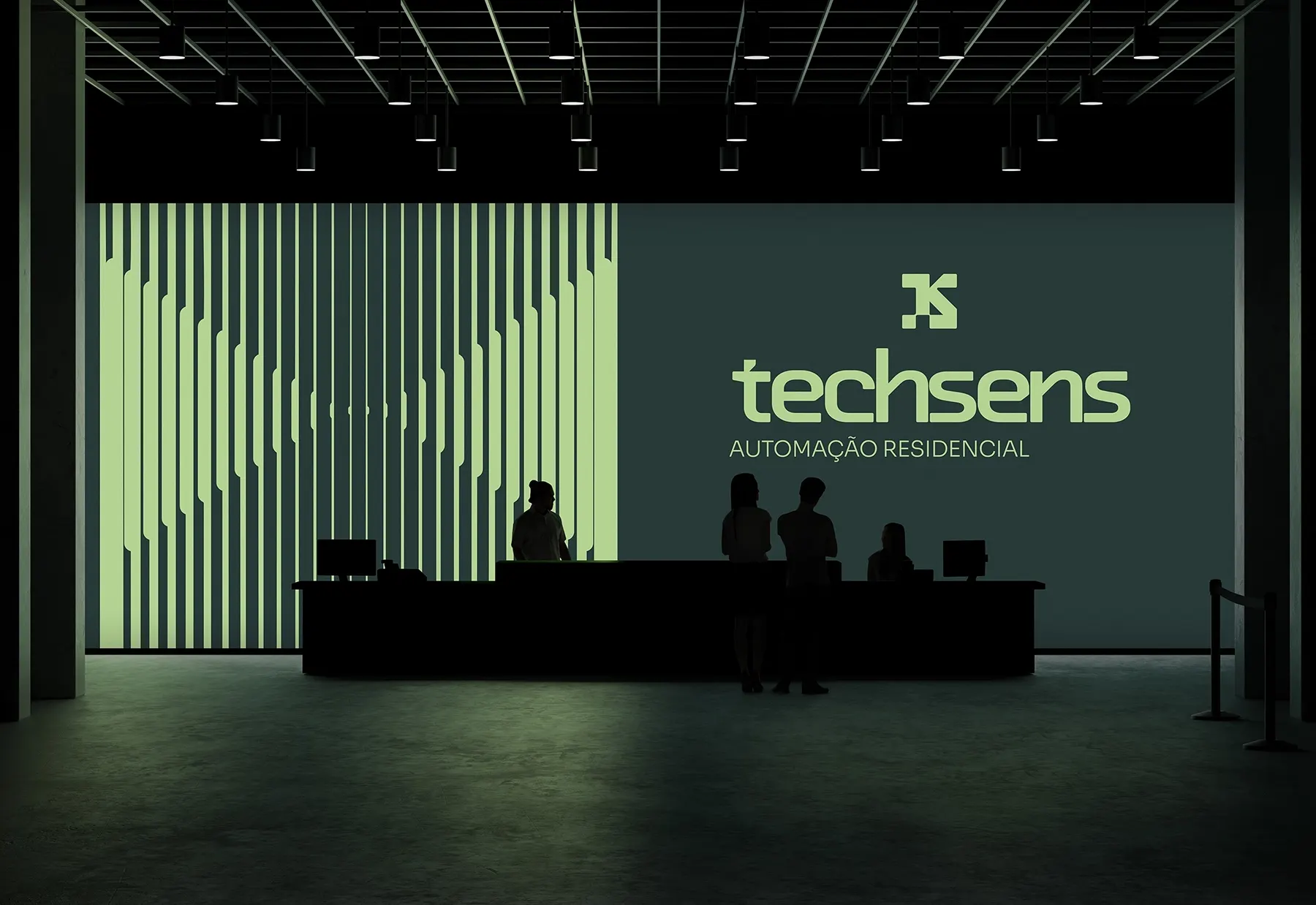 Símbolo da Techsens, inspirado em circuitos e sensores eletrônicos.