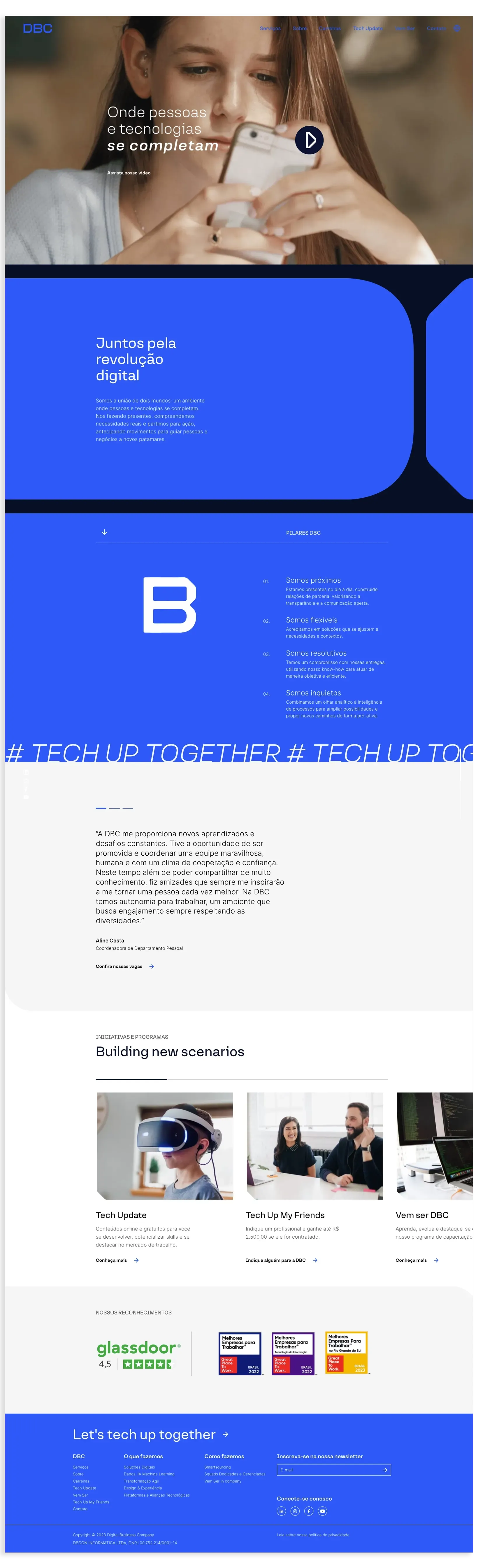 About page, covering the company history and values.
